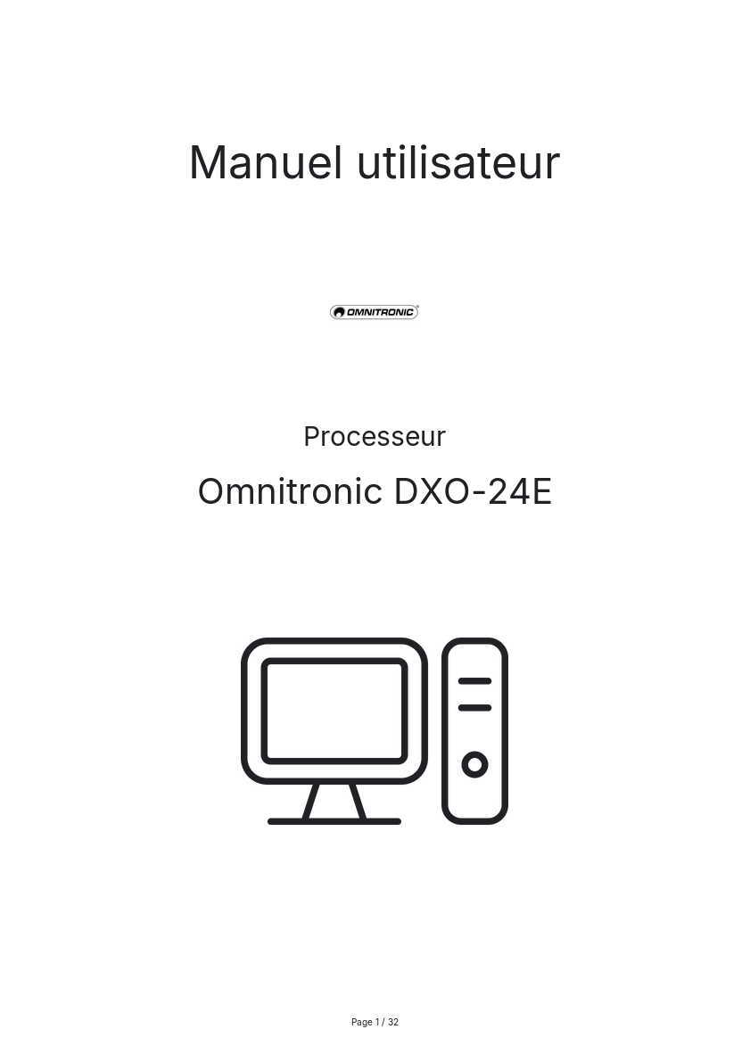 Page n°1 - Manuel utilisateur Omnitronic DXO-24E