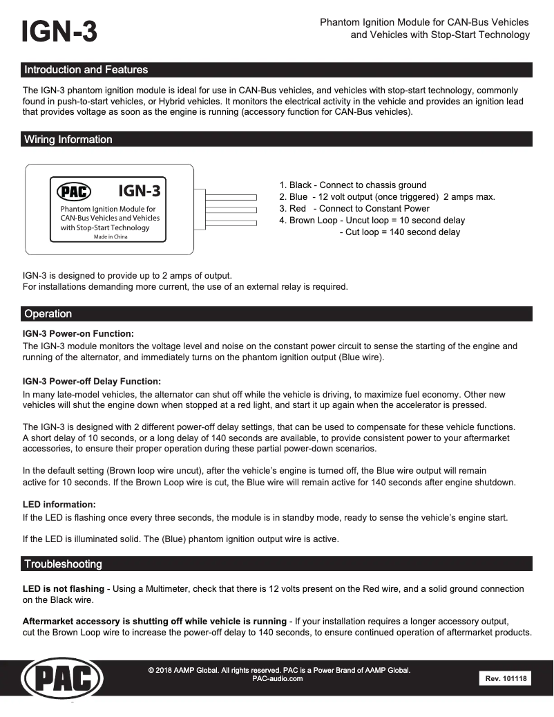 Page 1 de la notice Manuel utilisateur PAC IGN-3