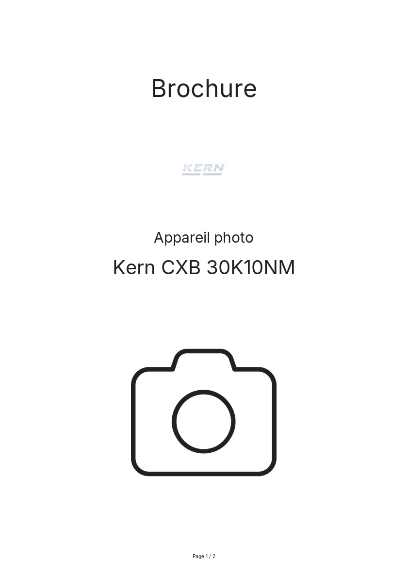 Image de la première page du manuel de l'appareil CXB 30K10NM