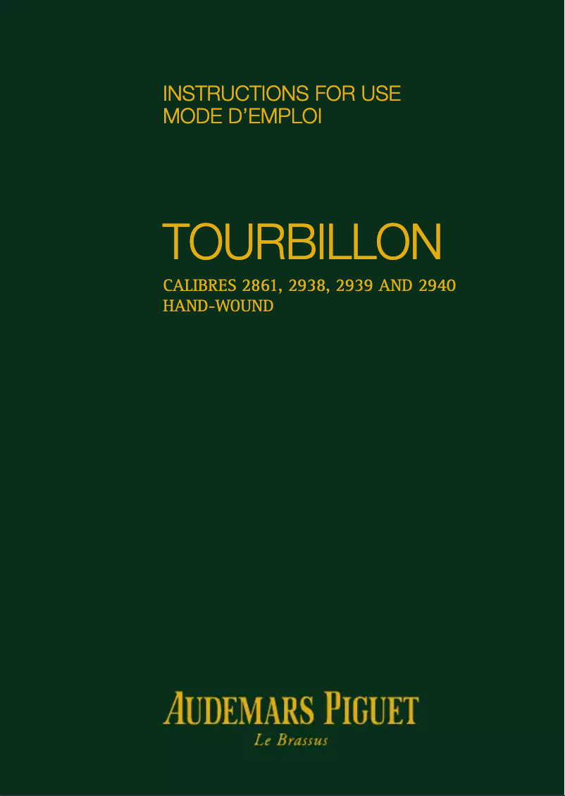 Page 1 of the manual User Manual Audemars Piguet Millenary 26381BC.ZZ.D312CR.01