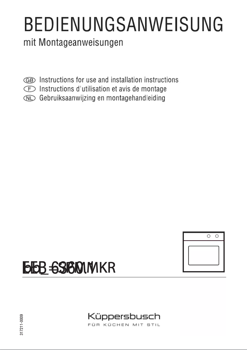 Page n°1 - Manuel utilisateur Küppersbusch EEB 6360.1