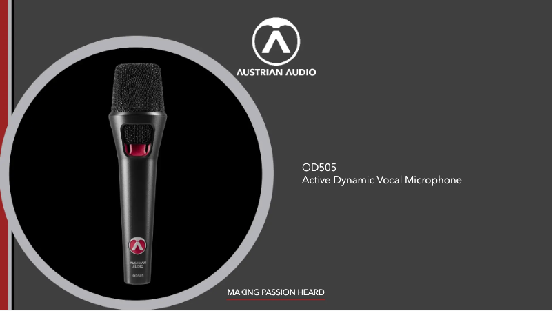 Page 1 de la notice Manuel utilisateur Austrian Audio OD505