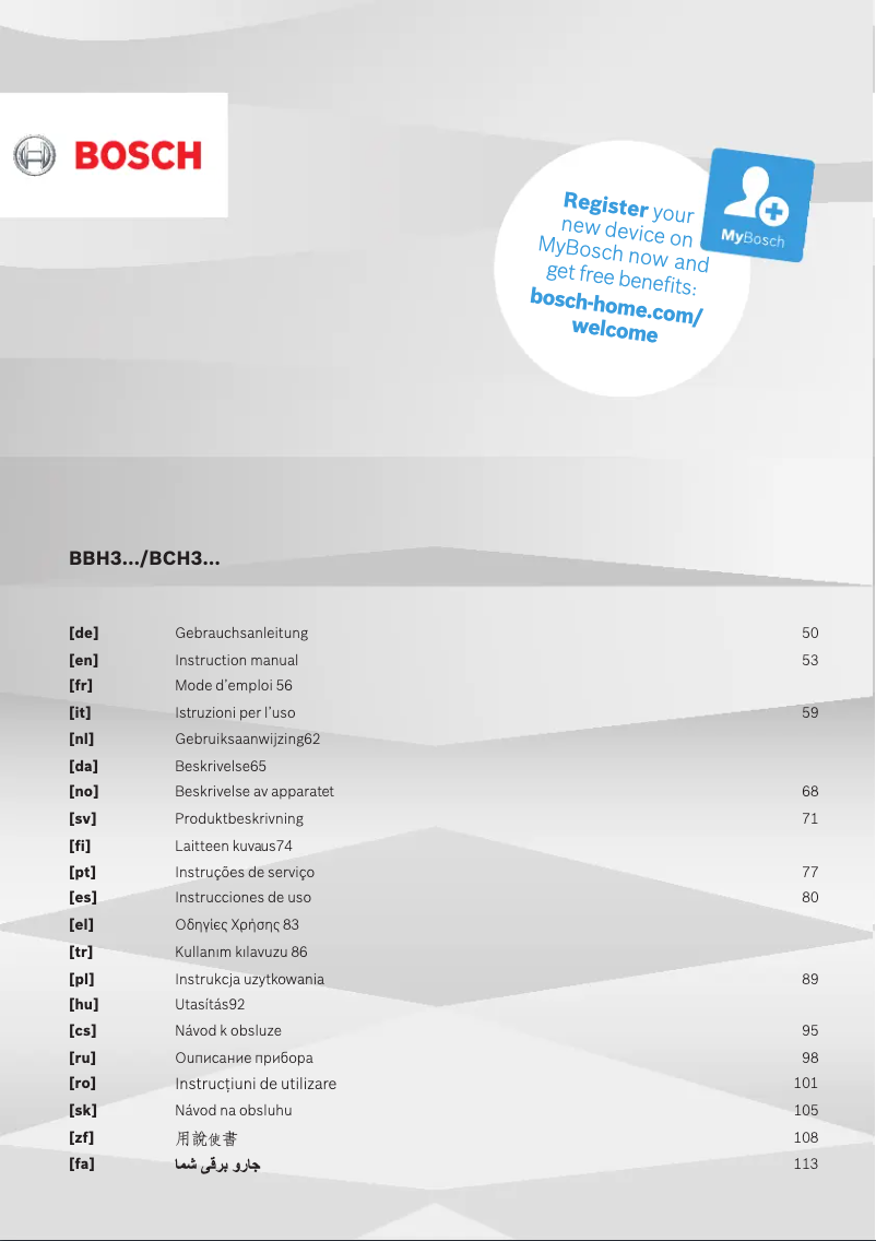 Page n°1 - Manuel utilisateur Bosch Flexxo BCH3K255