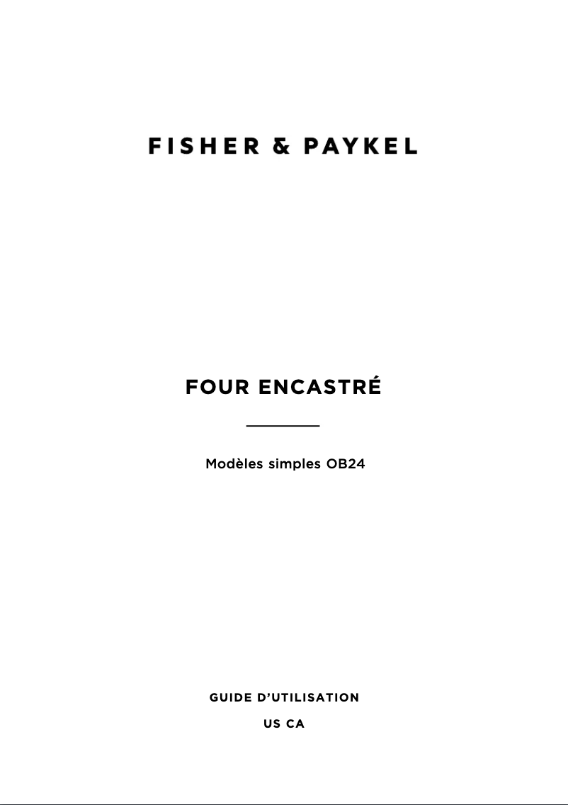 Page n°1 - Manuel utilisateur Fisher & Paykel OB24SCDEPX1