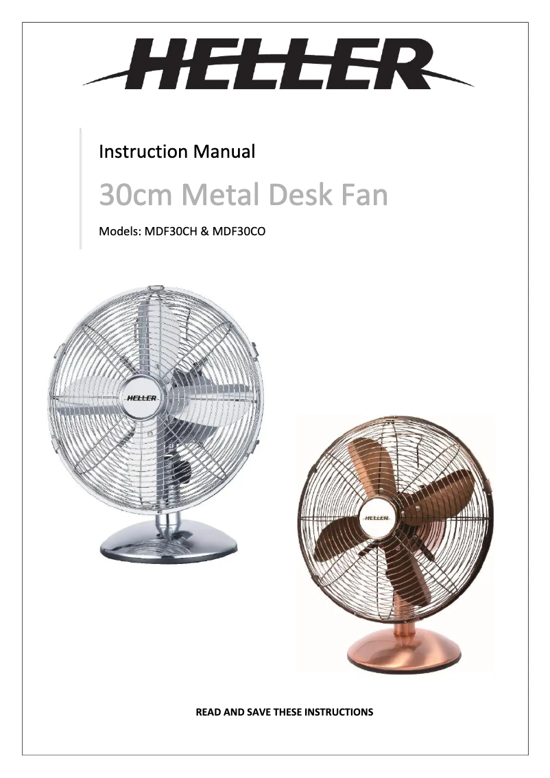 Page n°1 - Manuel utilisateur Heller MDF30CH