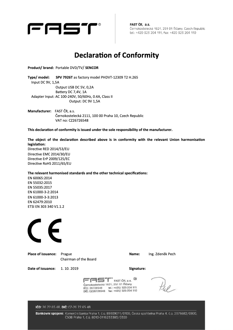 Image de la première page du manuel de l'appareil SPV 7926T