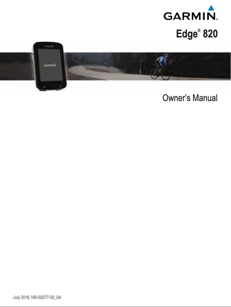 Image de la première page du manuel de l'appareil Edge 820