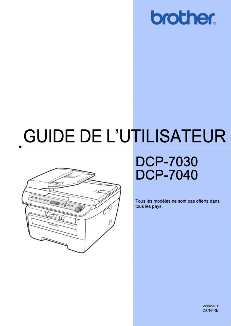 Image de la première page du manuel de l'appareil DCP-7040