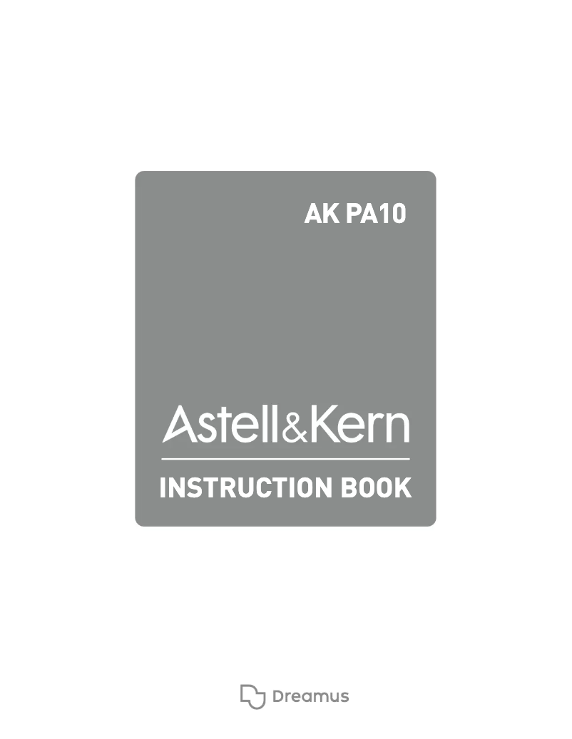 Page 1 de la notice Manuel utilisateur Astell&Kern PA10
