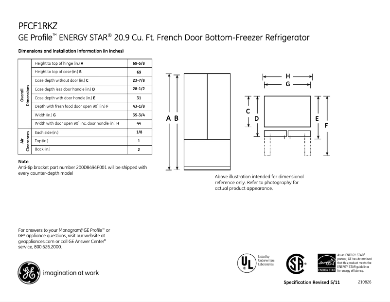 First page image of the manual for PFCF1RKZ