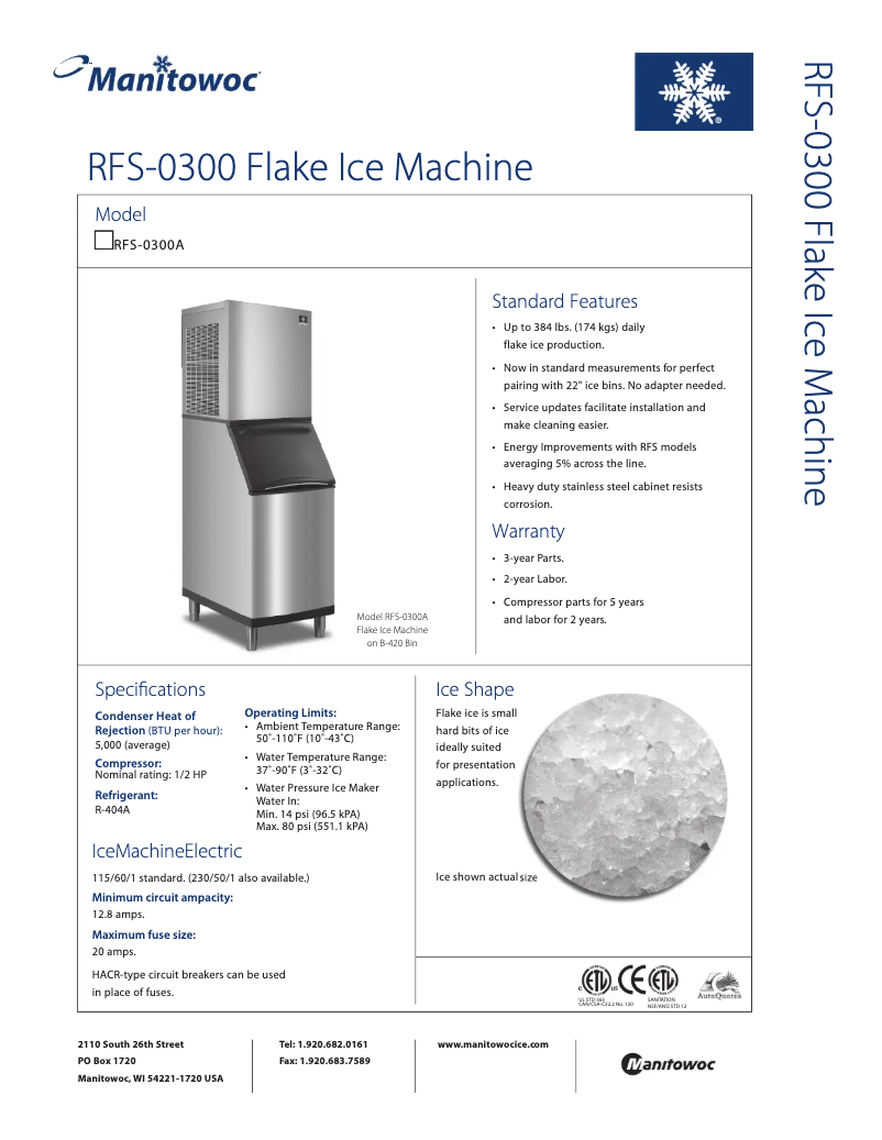 Image de la première page du manuel de l'appareil RFS-0300A