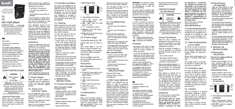 Image de la première page du manuel de l'appareil KTMP4061BK