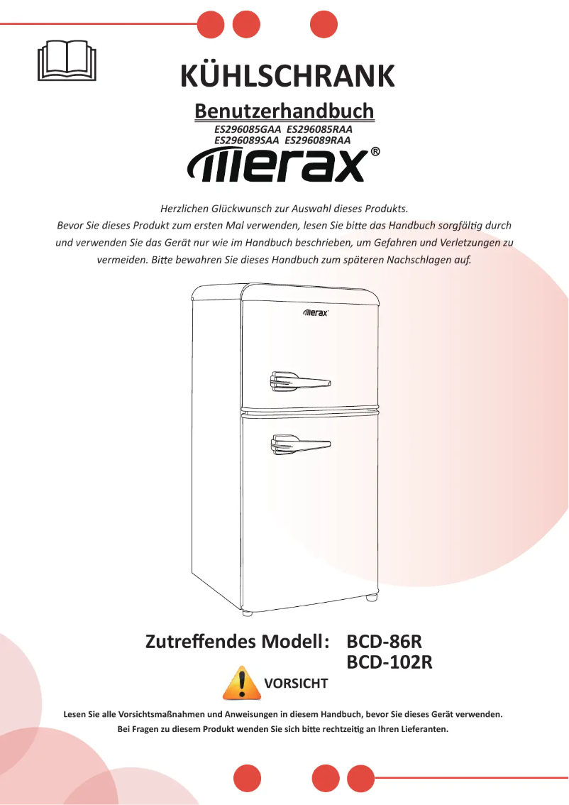 Page n°1 - Manuel utilisateur Merax BCD-102R