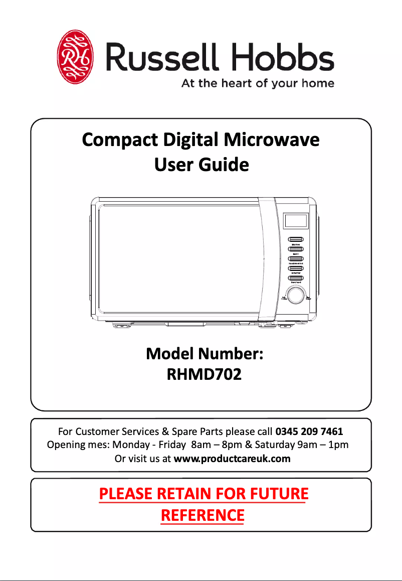 Page n°1 - Manuel utilisateur Russell Hobbs RHMD702C