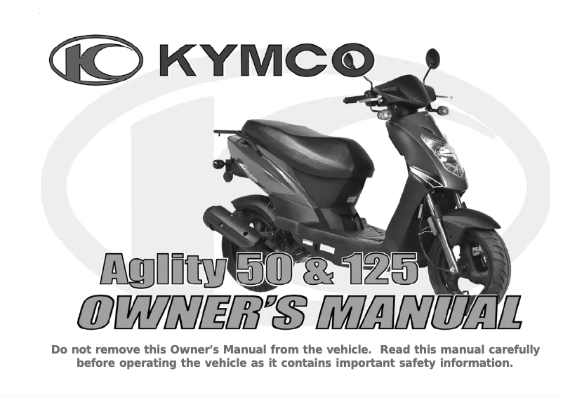 Page 1 de la notice Manuel utilisateur Kymco Agility 125