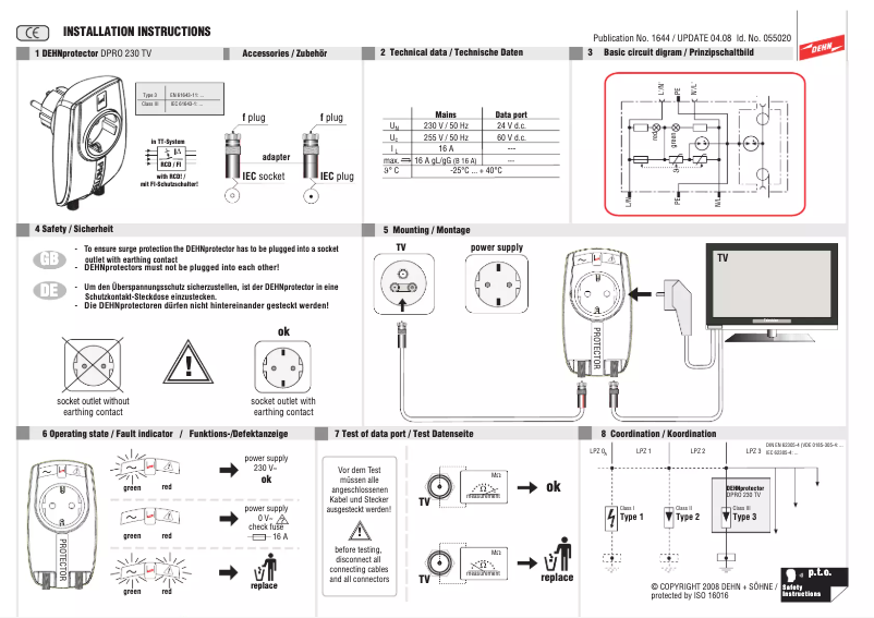 Image de la première page du manuel de l'appareil DPRO 230 TV