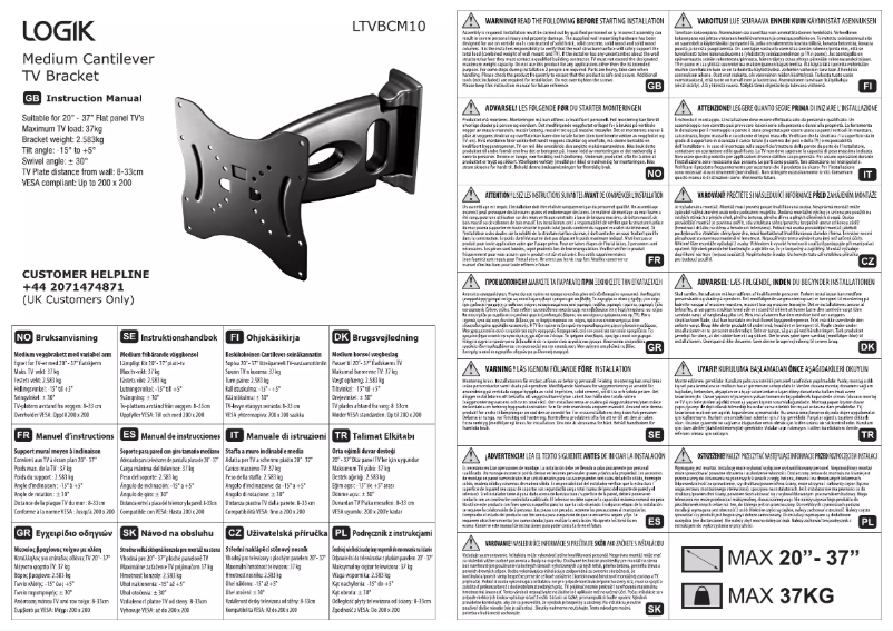 Page 1 de la notice Manuel utilisateur Logik LTVBCM10