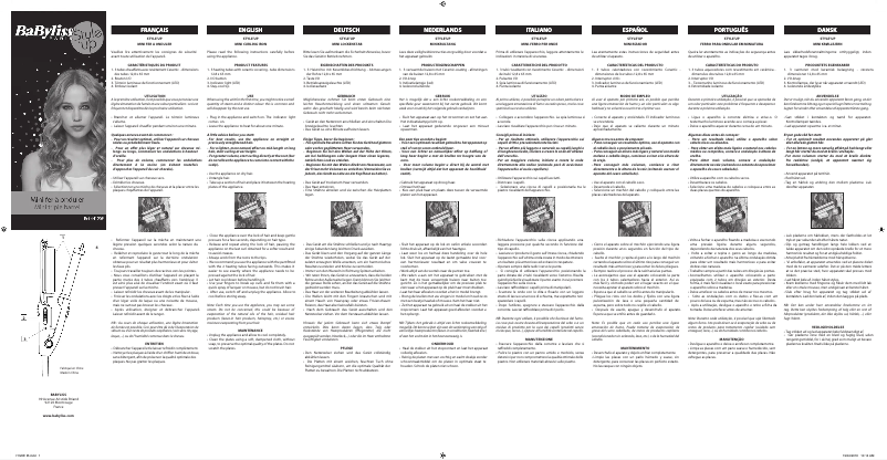 Page 1 de la notice Manuel utilisateur BaByliss H120E