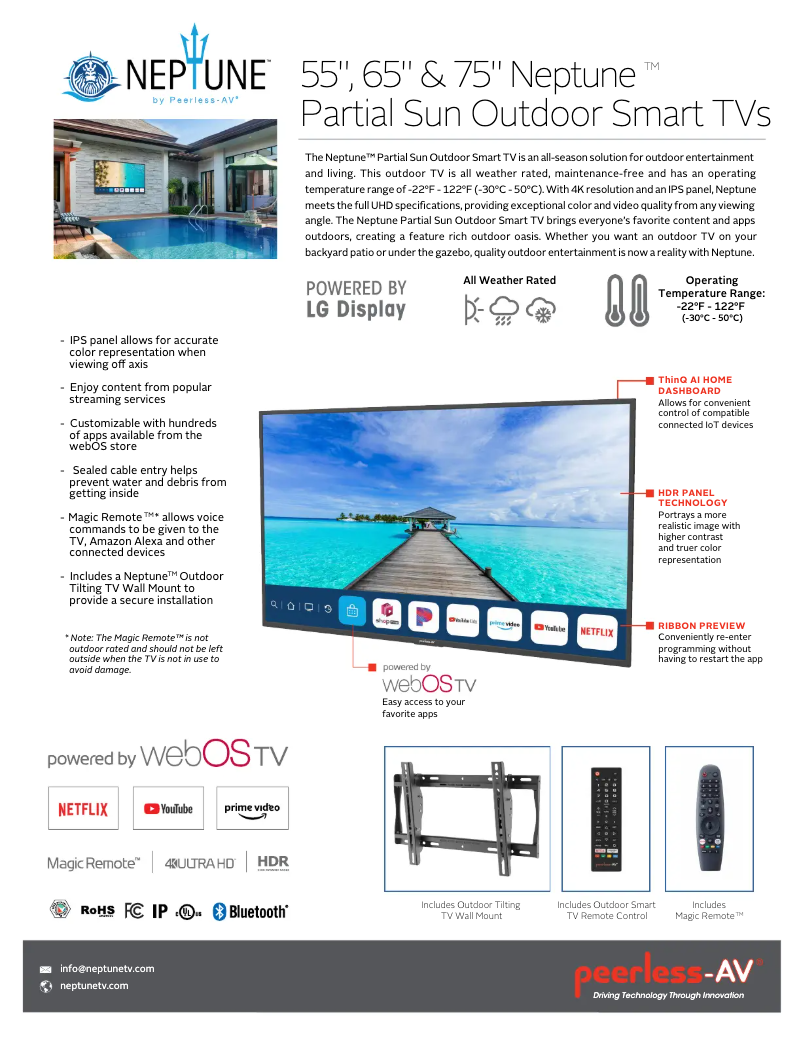 Page 1 de la notice Fiche technique Peerless-AV NT553