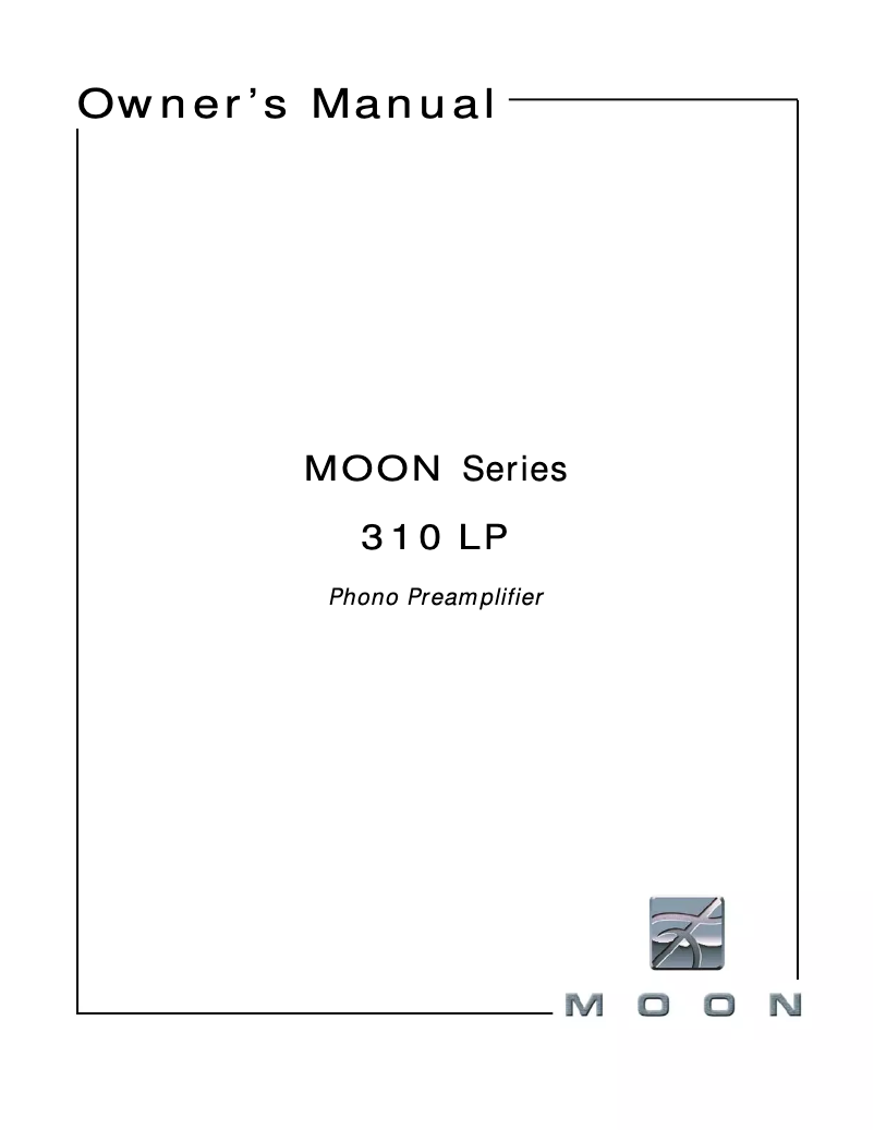 Page n°1 - Manuel utilisateur Simaudio MOON 310LP
