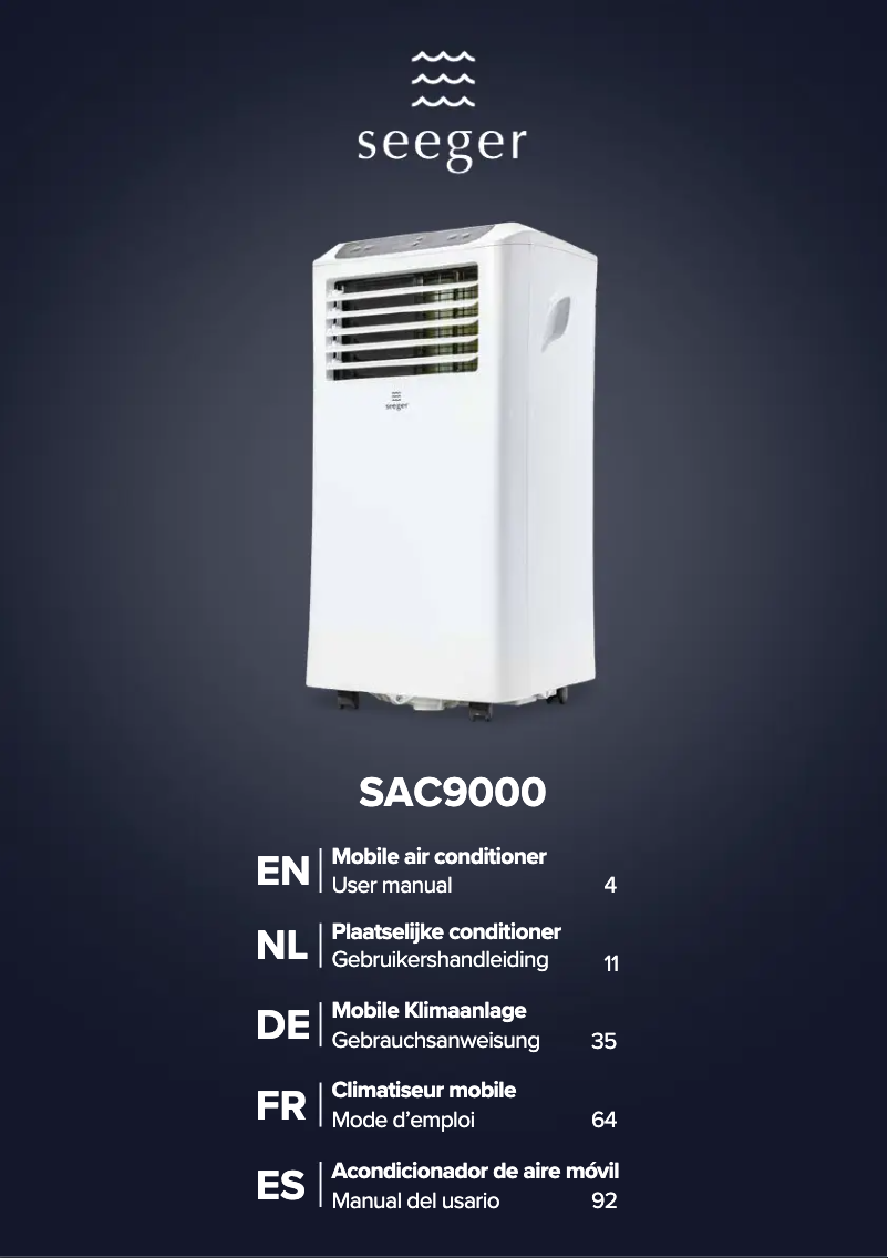 Page n°1 - Manuel utilisateur SEEGER SAC9000