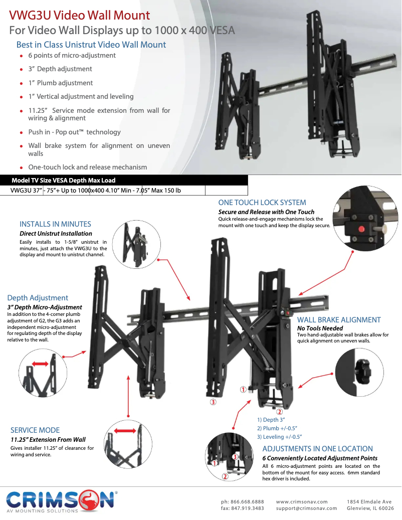 Página 1 del manual Ficha técnica Crimson VWG3U