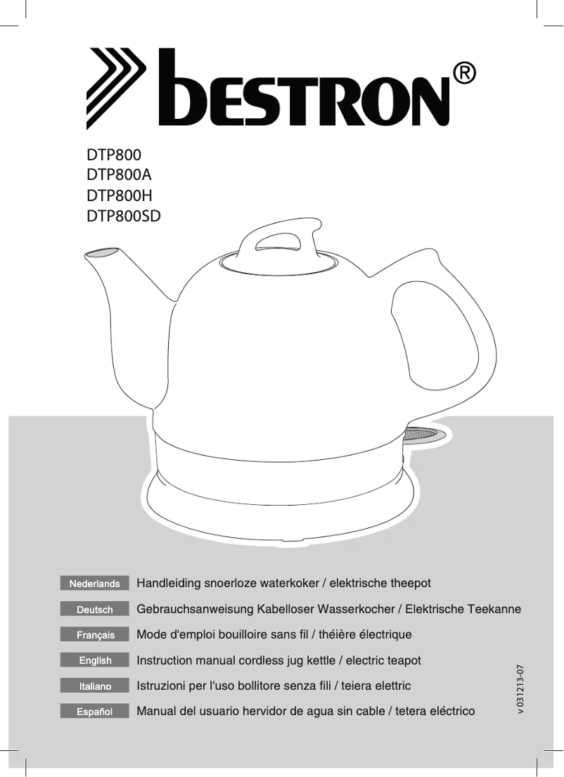 Página 1 del manual Manual de usuario Bestron DTP800H