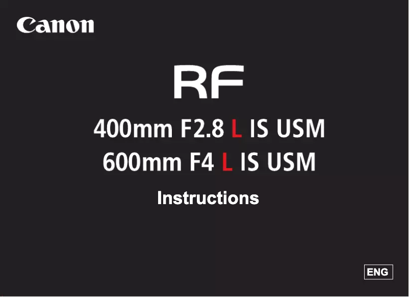 Image de la première page du manuel de l'appareil RF 600mm f/4 L IS USM