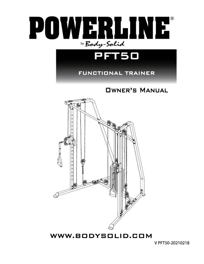 Page 1 de la notice Instructions / montage Body-Solid Powerline PFT50