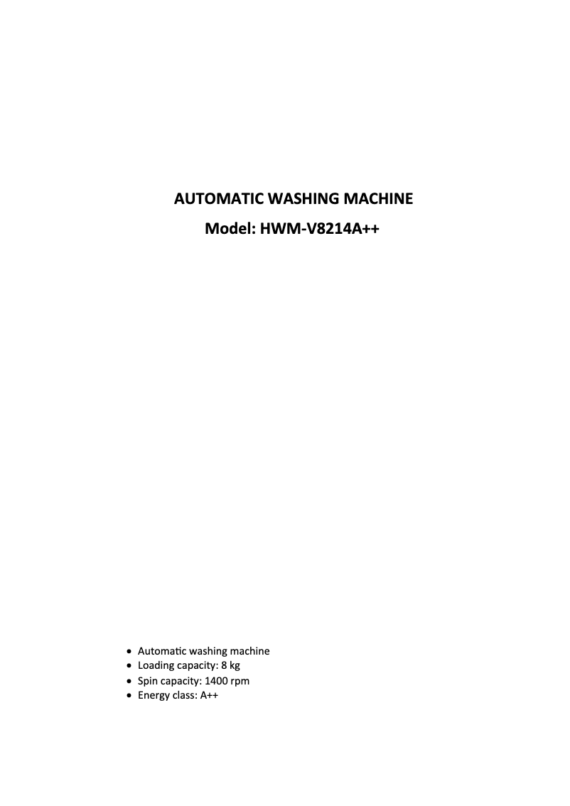 Imagen de la primera página del manual del dispositivo HWM-V8214