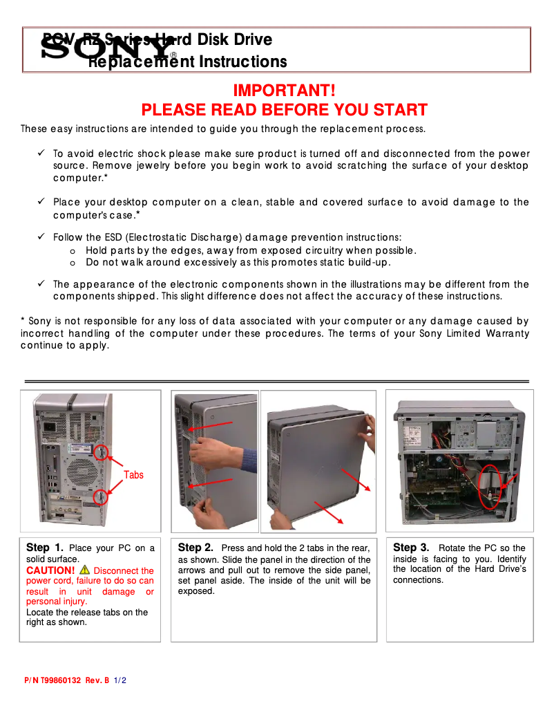 Page 1 de la notice Manuel utilisateur Sony Vaio PCV-RZ30CP