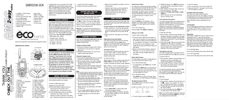 Image de la première page du manuel de l'appareil GMR2238-2CK