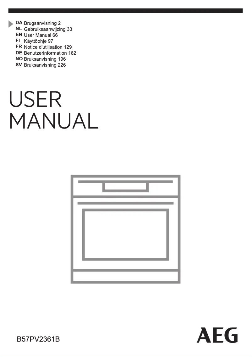 Page 1 de la notice Manuel utilisateur AEG B57PV2361B