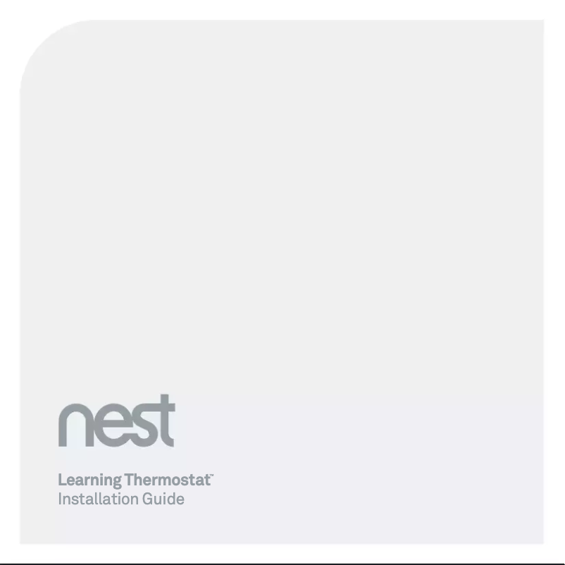 Image de la première page du manuel de l'appareil Nest