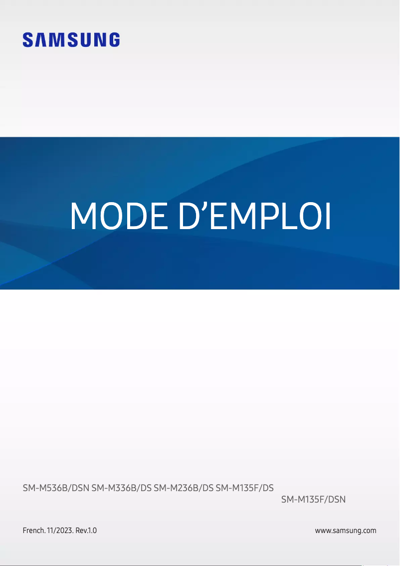 Image de la première page du manuel de l'appareil Galaxy M53 5G