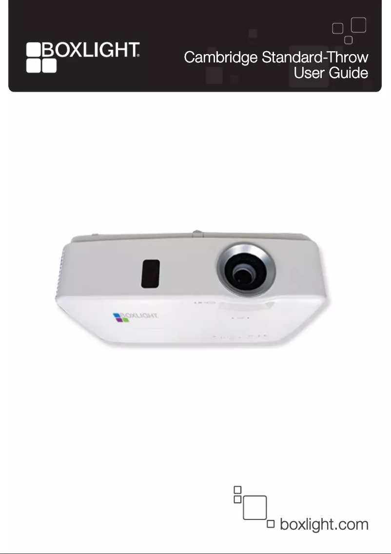 Page n°1 - Manuel utilisateur Boxlight Cambridge X33N