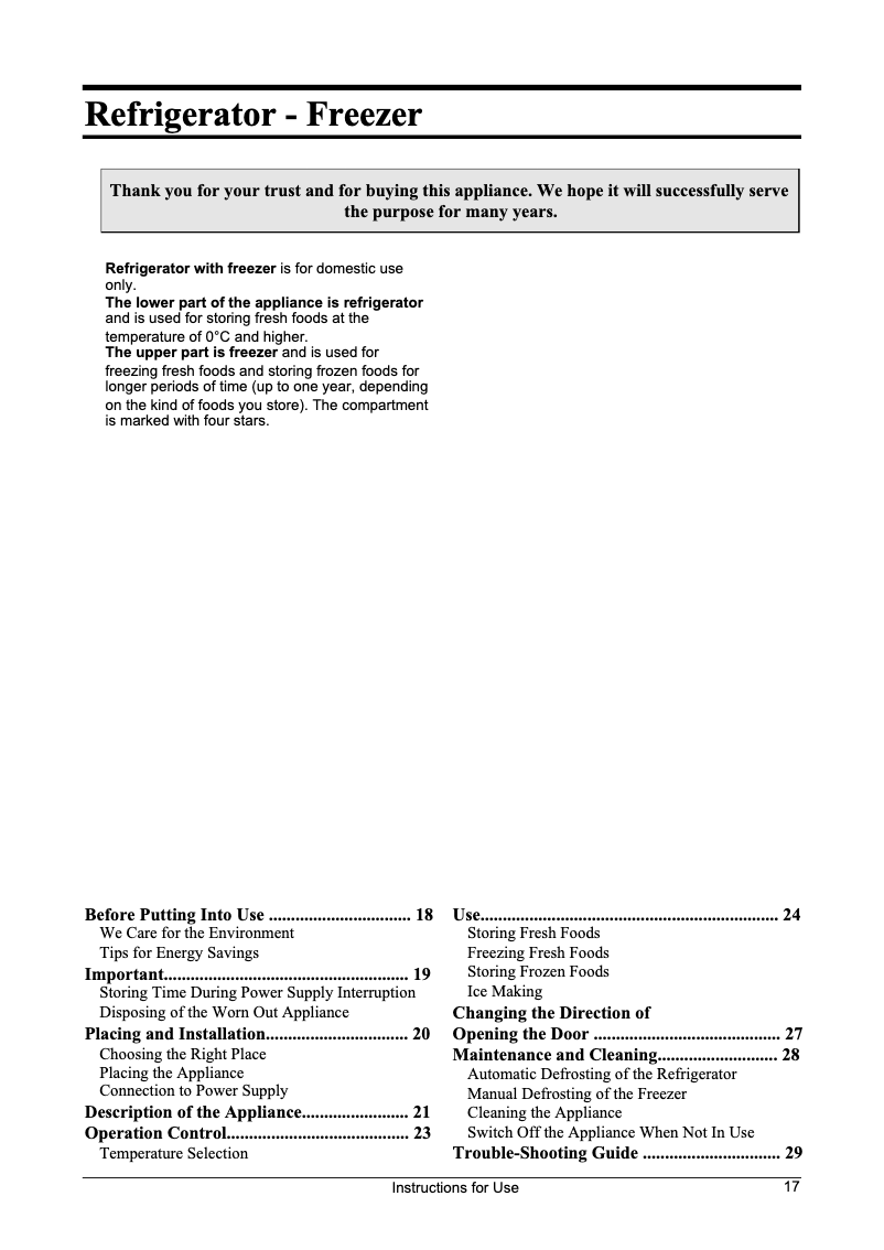 Page n°1 - Manuel utilisateur Gorenje K 20