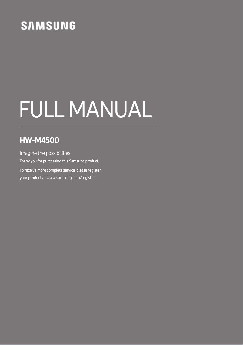 Page 1 de la notice Manuel utilisateur Samsung HW-M4500/ZA
