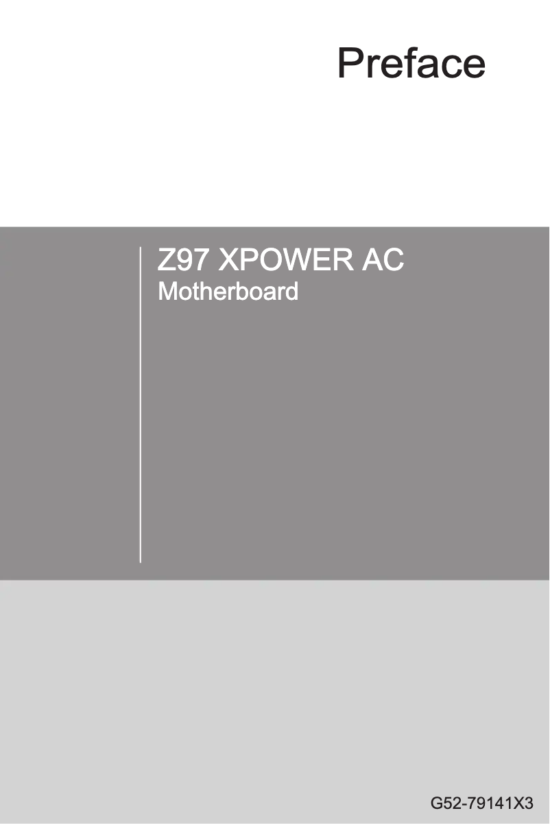 Page 1 de la notice Manuel utilisateur MSI Z97 XPOWER AC