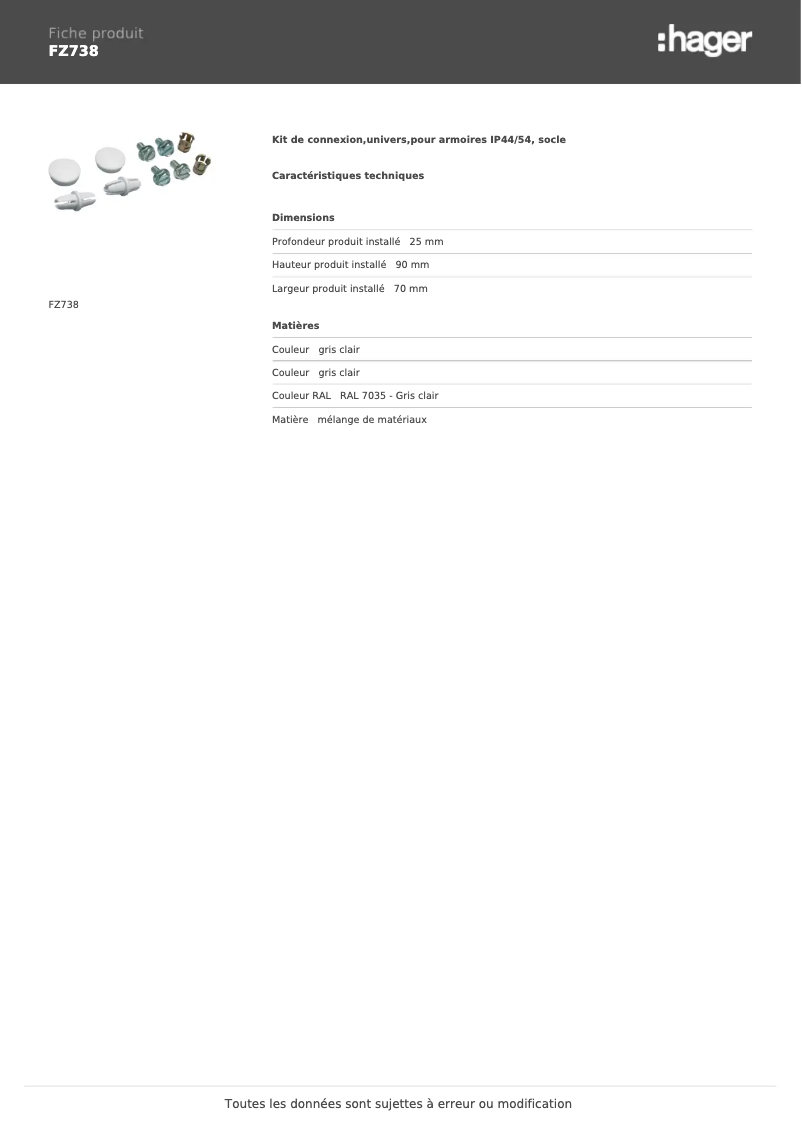 Página 1 del manual Manual de usuario Hager FZ738