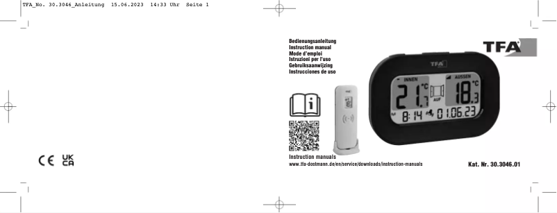 Page 1 de la notice Manuel utilisateur TFA COOL@HOME 30.3046.01