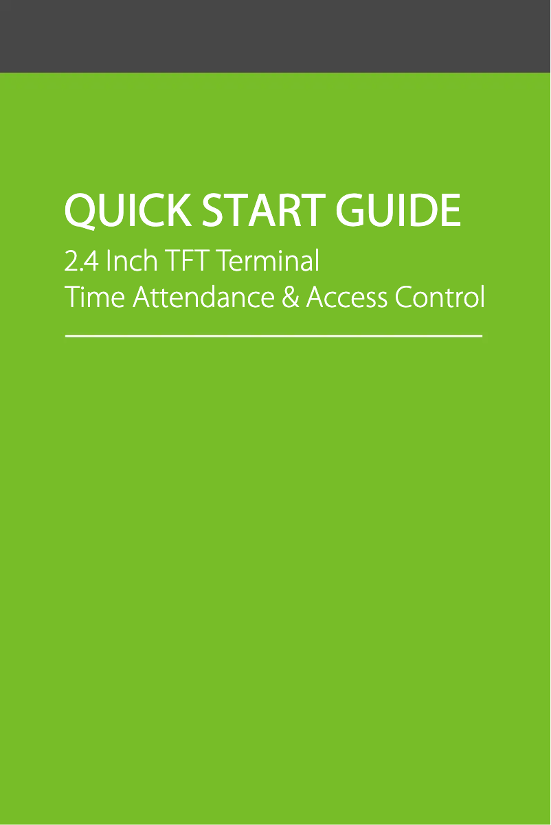 Page 1 de la notice Guide de démarrage rapide ZKTeco F18