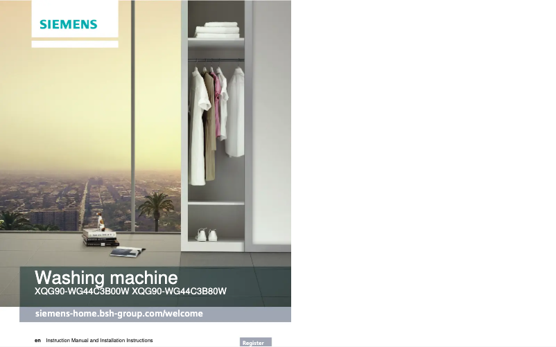 Image de la première page du manuel de l'appareil WG44C3B80W