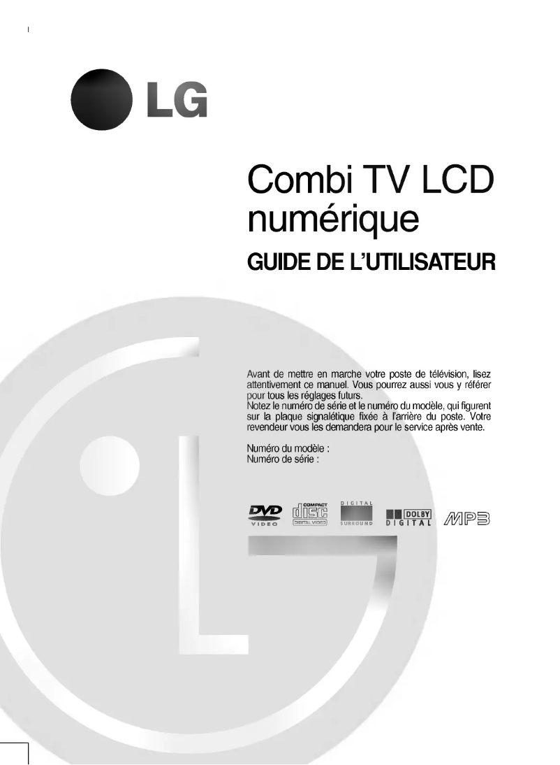 Page 1 de la notice Manuel utilisateur LG KZ-17LZ21