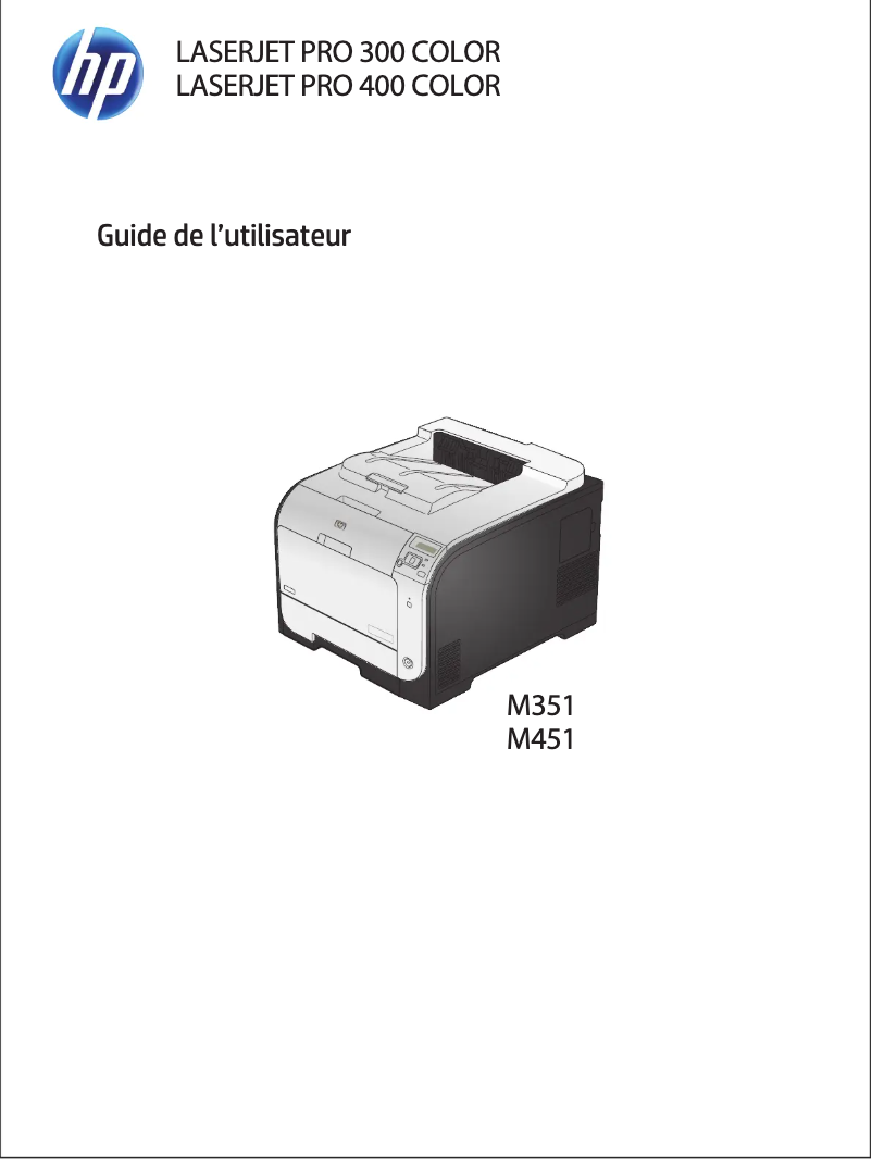 Image de la première page du manuel de l'appareil LaserJet Pro 351
