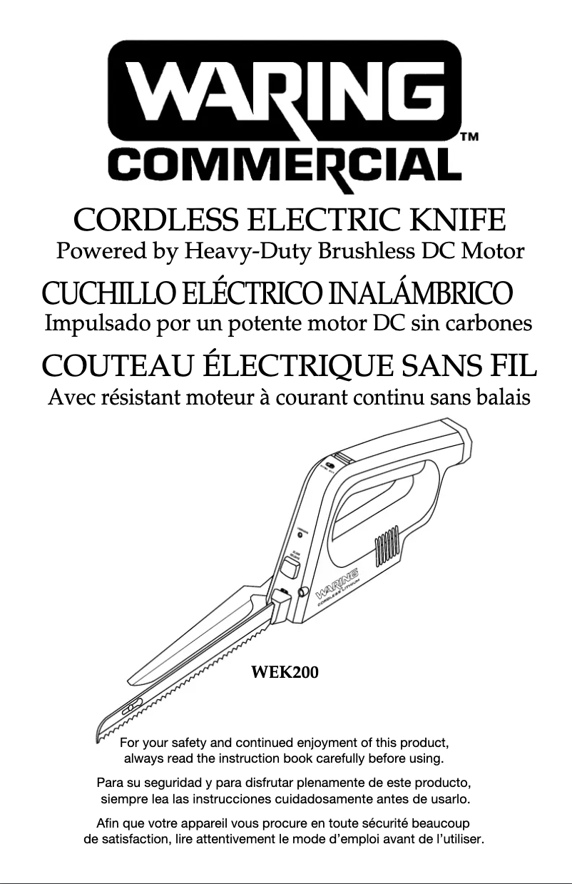Page n°1 - Manuel utilisateur Waring Commercial WEK200 MES