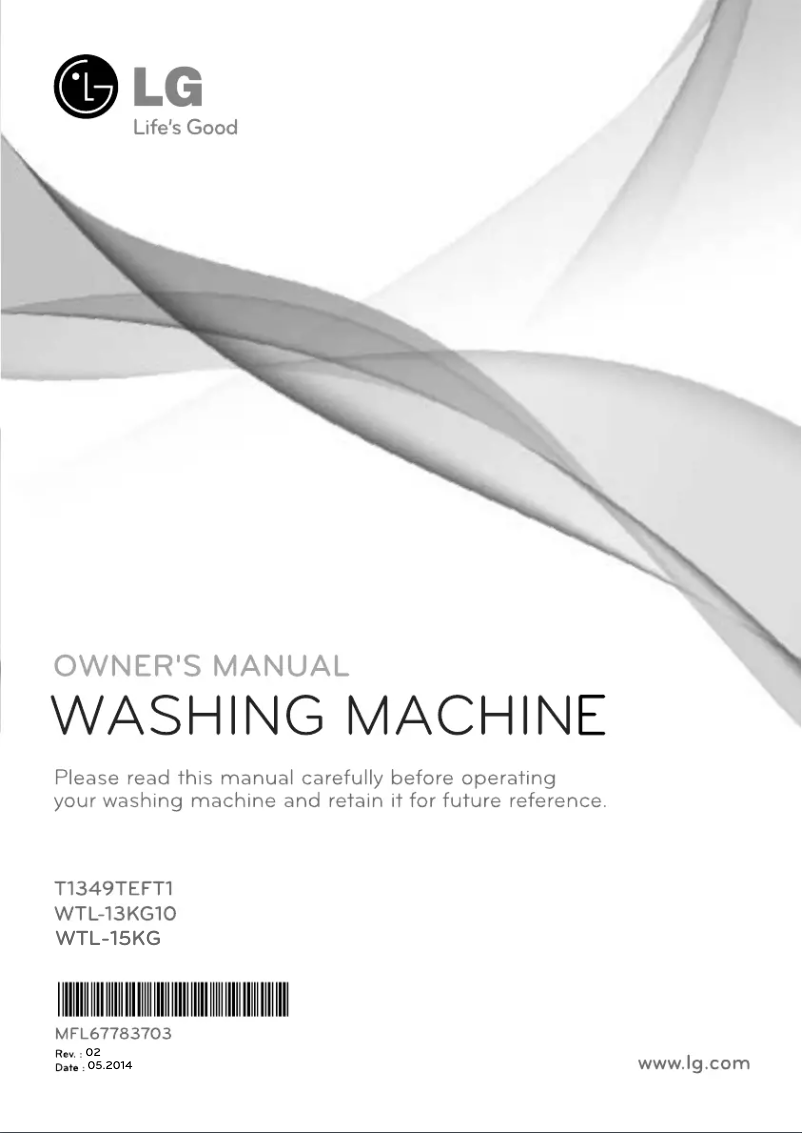 Page 1 de la notice Manuel utilisateur LG WTL-15KG
