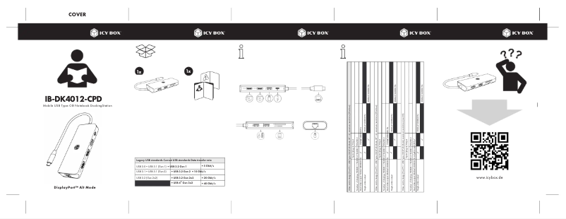 Page 1 de la notice Manuel utilisateur Icy Box IB-DK4012-CPD