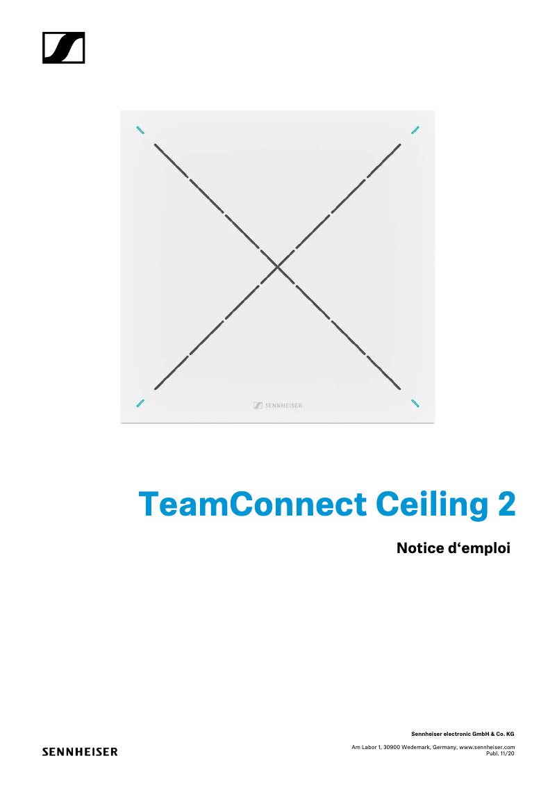 Page n°1 - Manuel utilisateur Sennheiser TeamConnect Ceiling 2