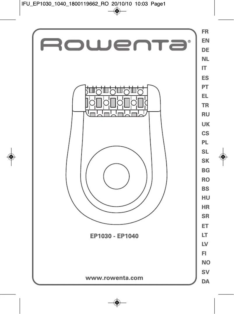 Página 1 del manual Manual de usuario Rowenta EP1030